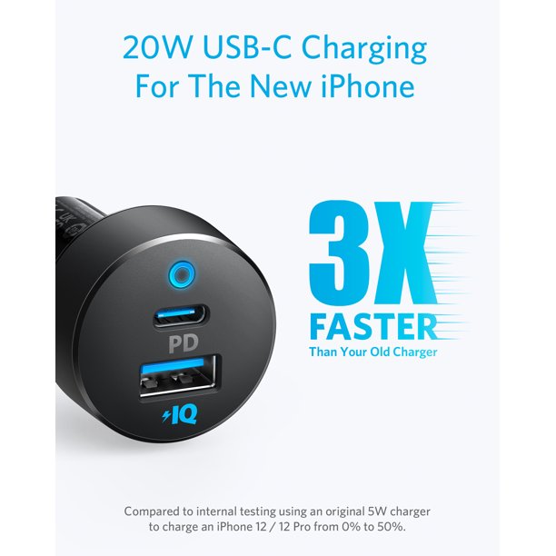 Anker PowerDrive PD+2 Car Charger Black Gray