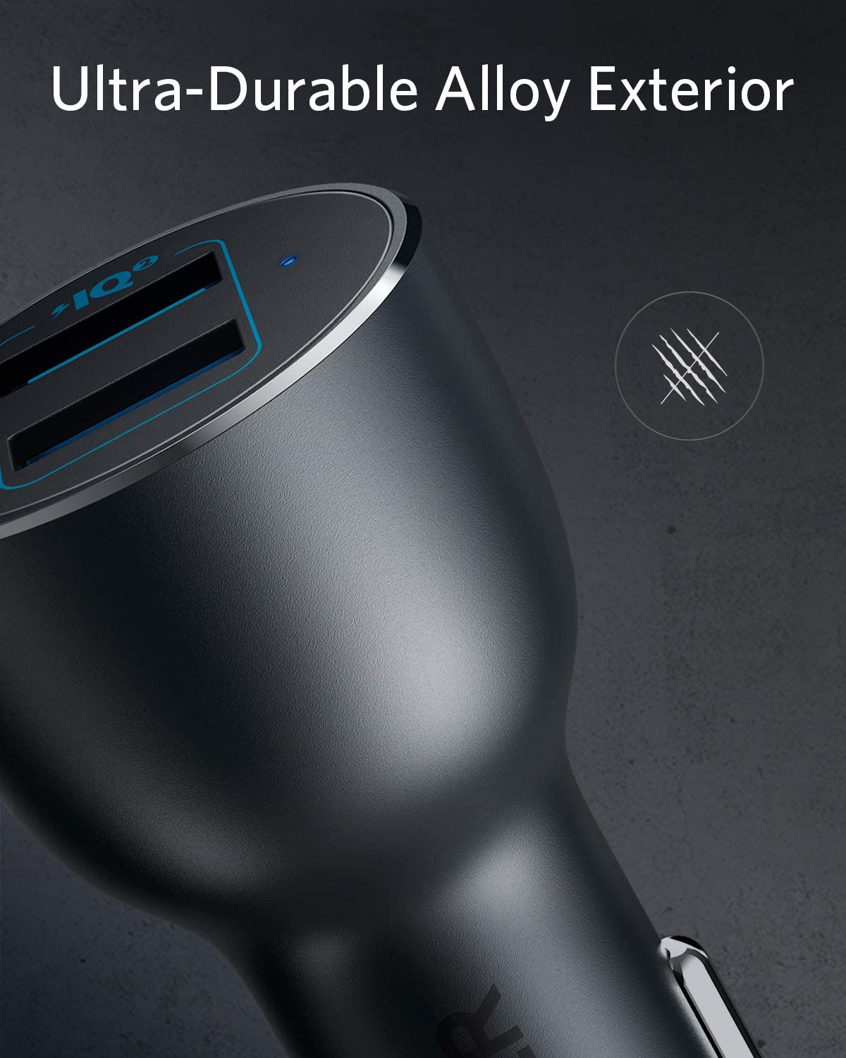 Anker PowerDrive III 2 Port 36W Alloy Car Charger Black