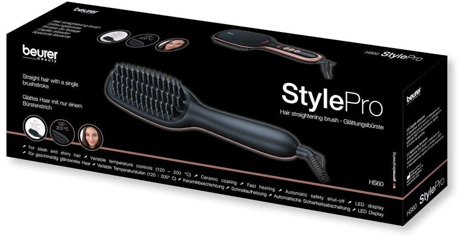 Beurer HS 60 Hair Straightening Brush Smooth Hair with just a Single Brushstroke