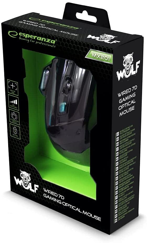Mouse Esperanza MX201 7D wolf green wired