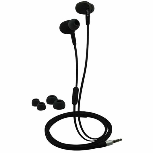 LOGILINK HS0042 SPORTS-FIT IN-EAR STEREO HEADSET 3.5MM WITH 2 SETS EAR BUDS WATERPROOF BLACK