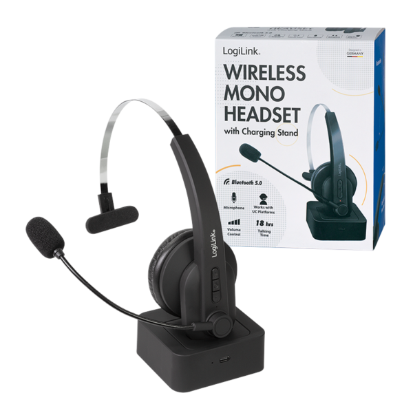 LOGILINK BT0059 BT HEADSET MONO INCL MICROPHONE, WITH CHARGING STAND