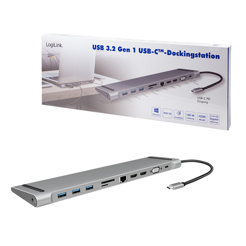 LOGILINK UA0373 DOCKING STATION GEN1 USB3.2,USB-C 11-PORT, PD