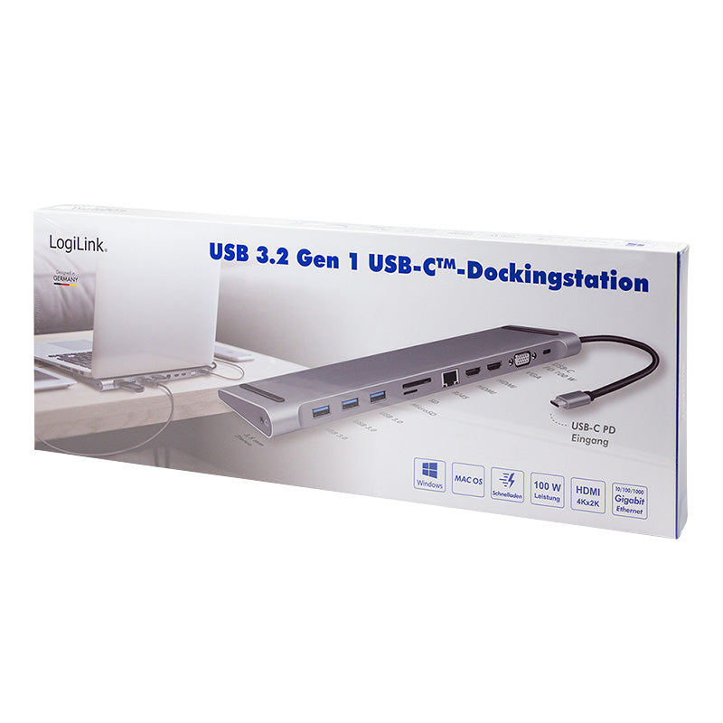 LOGILINK UA0373 DOCKING STATION GEN1 USB3.2,USB-C 11-PORT, PD