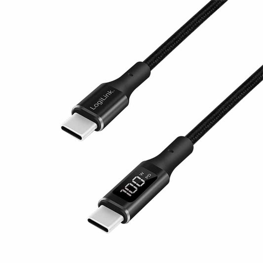 LOGILINK CU0181 1m USB TYPE C FAST CHARGING CABLE WITH E-MARK AND DISPLAY