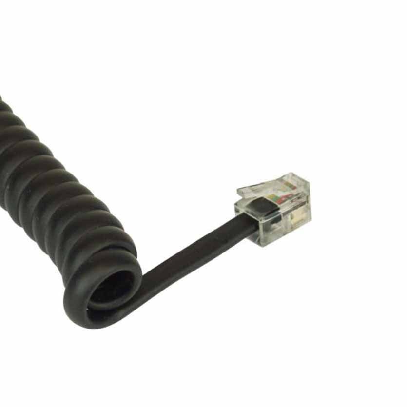 TELEPHONE RECEIVER 18895A COILED CORD M/M BLACK 4m INLINE