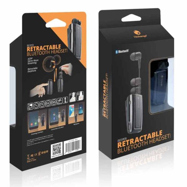 IXCHANGE UA24 BLUETOOTH MINI HEADSET W/RETRACTABLE CABLE BLACK