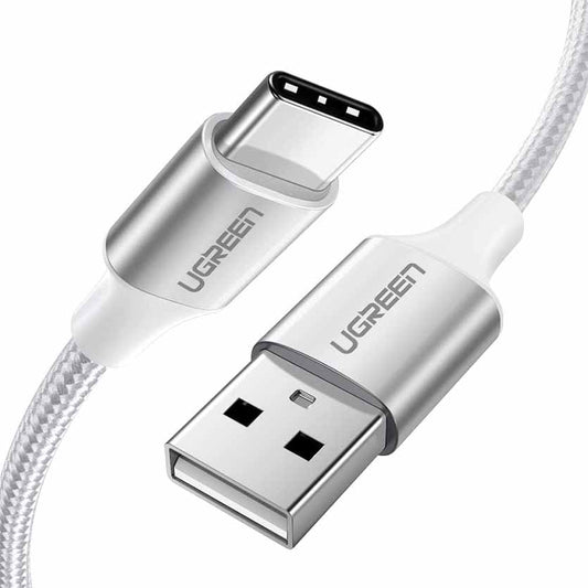 UGREEN 60133 TYPE C 2m SILVER CHARGING CABLE 3A