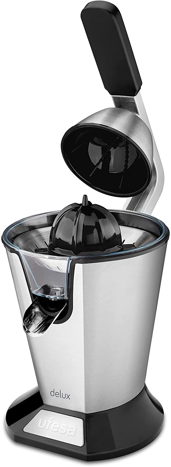 UFESA EX4950 Lever Press Juicer 600W Inox Different squeezer cones for Large & Small fruits
