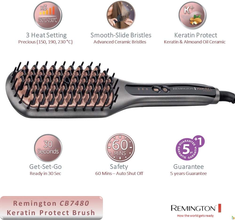 REMINGTON CB7480 Keratin Protect Straight Brush Gray