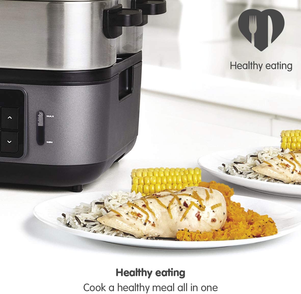 Morphy Richards 470006 Intellisteam Kitchen Food Steamer 1600W Stainless Steel