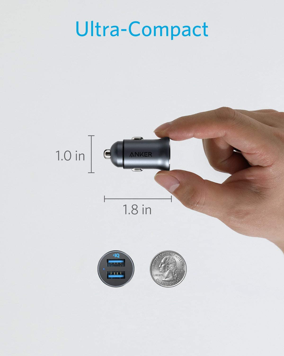 Anker Mobile Charger Car 24W Dual USB-A PowerDrive II Black