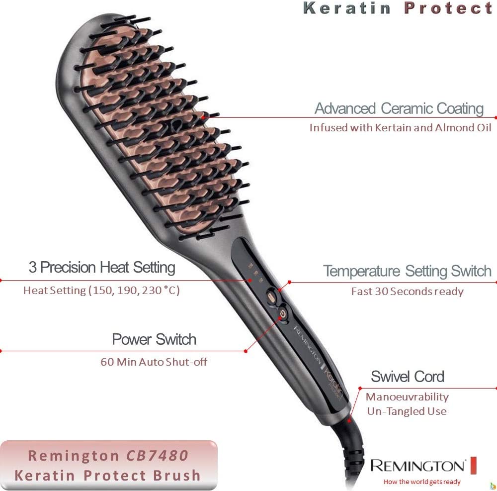 REMINGTON CB7480 Keratin Protect Straight Brush Gray