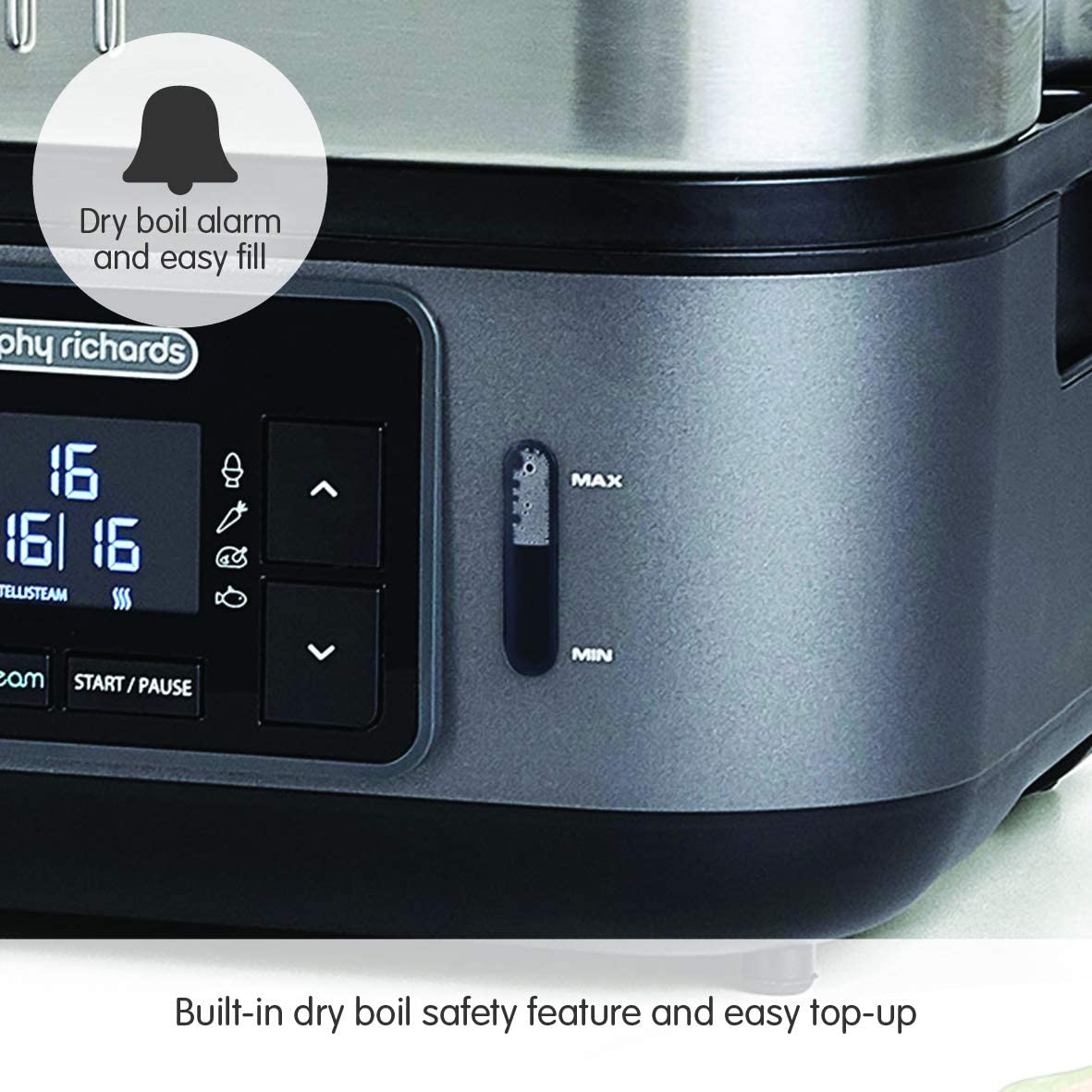 Morphy Richards 470006 Intellisteam Kitchen Food Steamer 1600W Stainless Steel