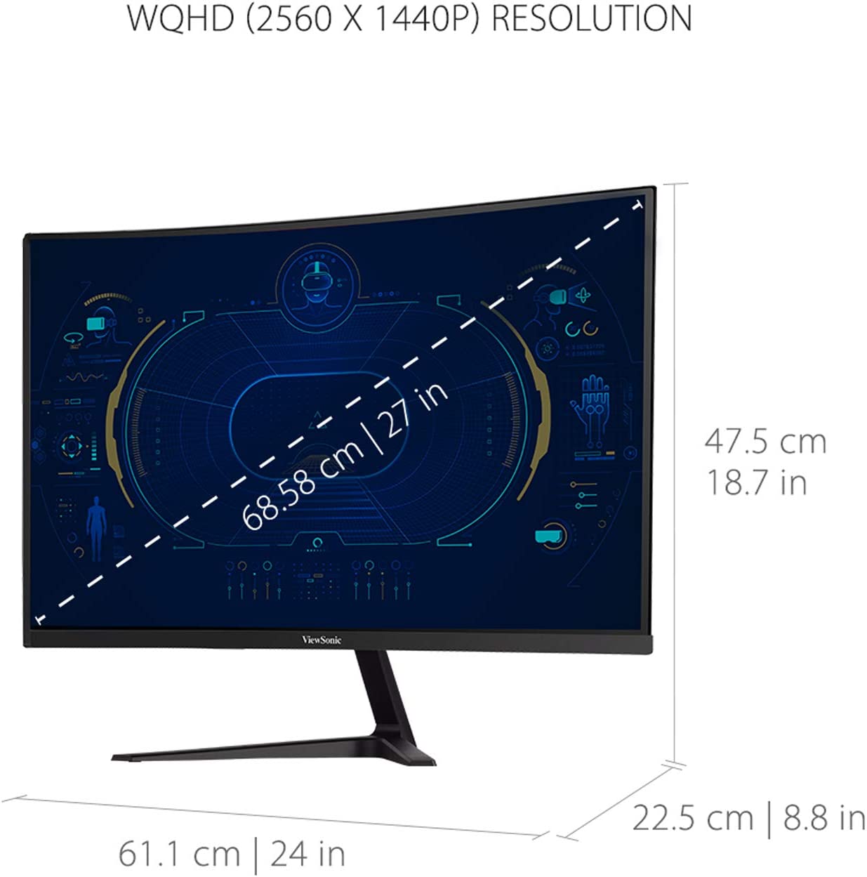 Viewsonic OMNI Curved Monitor SuperClear VA 27'' QHD 1440p 165hz 1ms VX2718-2KPC-mhd