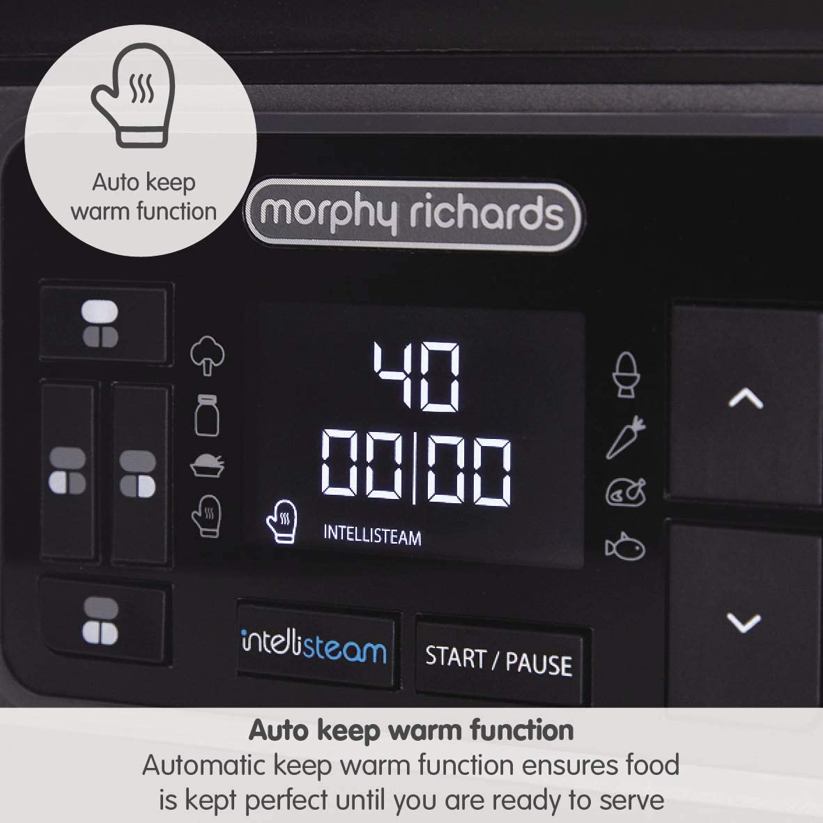 Morphy Richards 470006 Intellisteam Kitchen Food Steamer 1600W Stainless Steel