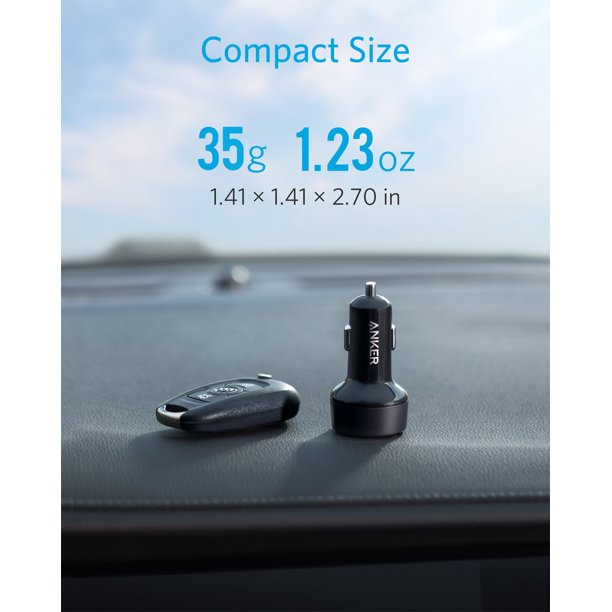 Anker PowerDrive PD+2 Car Charger Black Gray