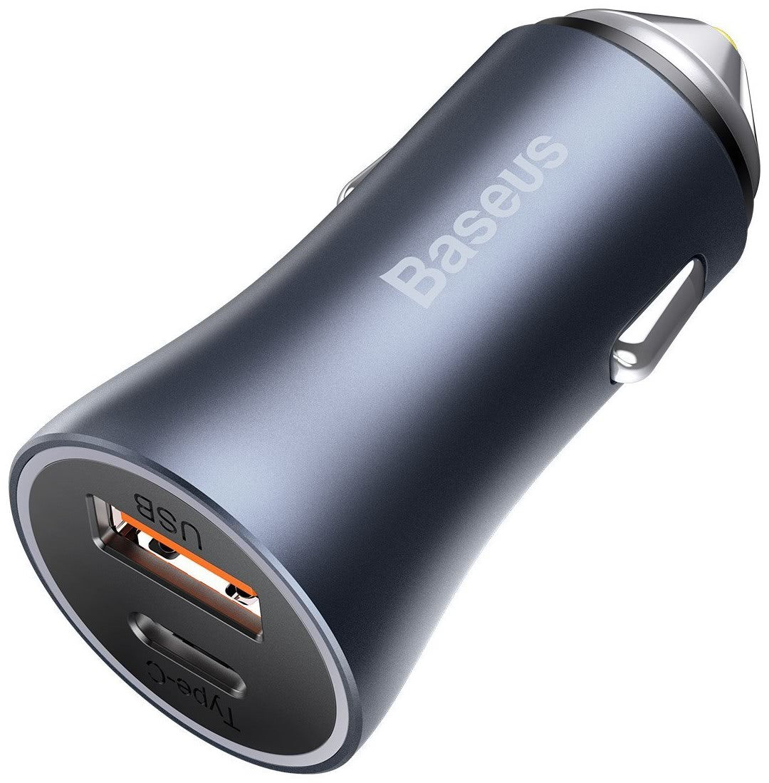 Baseus CCJD-0G Golden Contactor Pro USBA +USBC Car Charger Gray