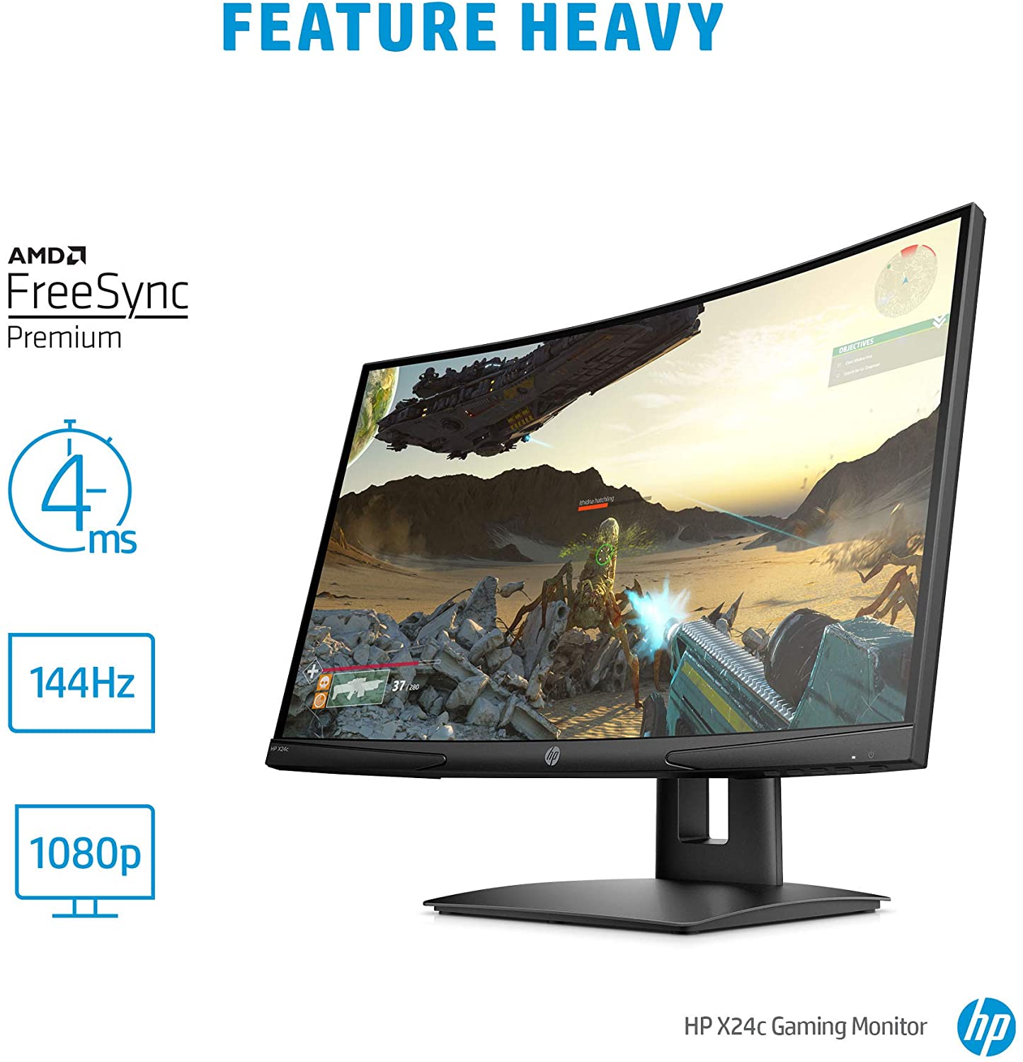 HP MONITOR 23.6'', X24c GAMING HOME CURVED
