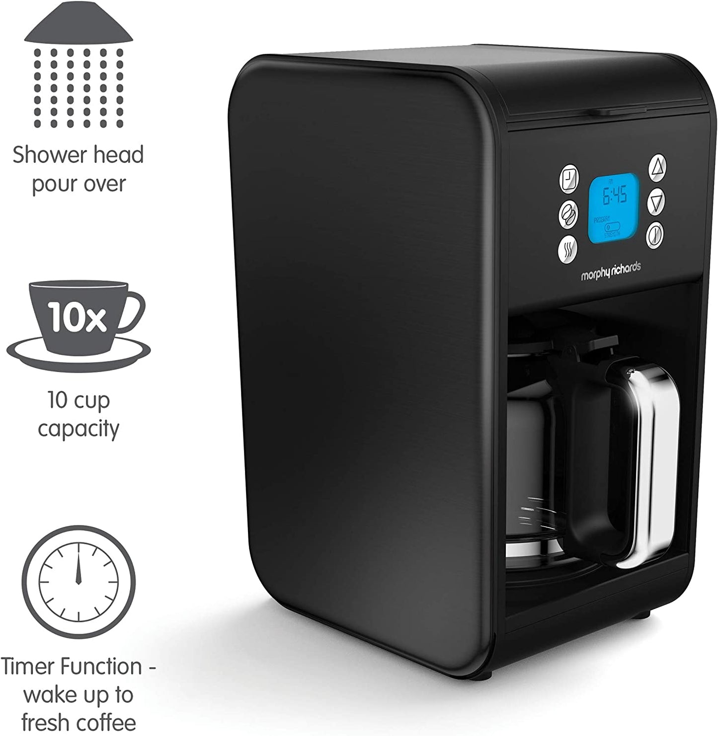 Morphy Richards 162008 Accents Pour Over Filter Coffee Machine Black