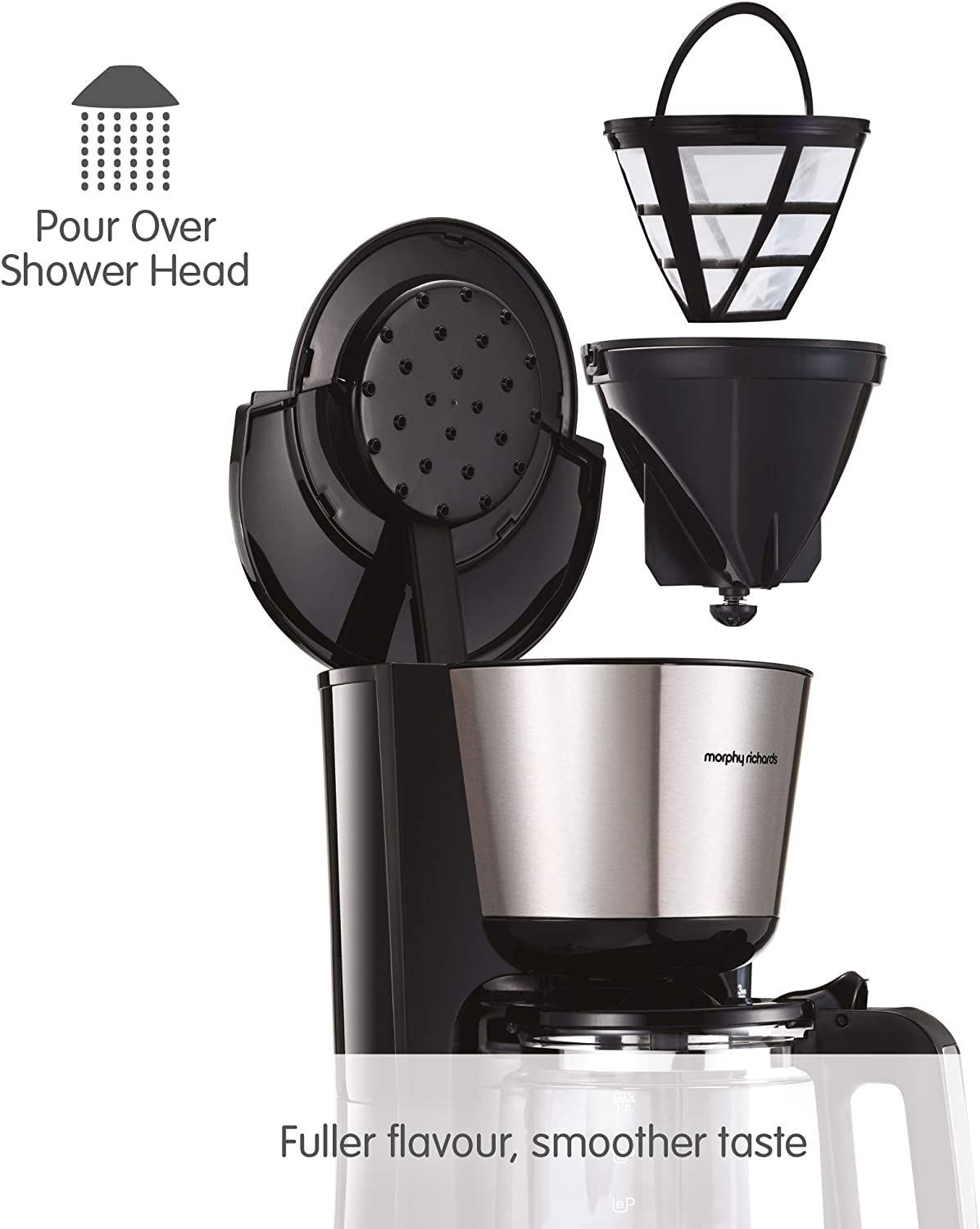 Morphy Richards 162501 Equip Filter Coffee Machine Black/Inox