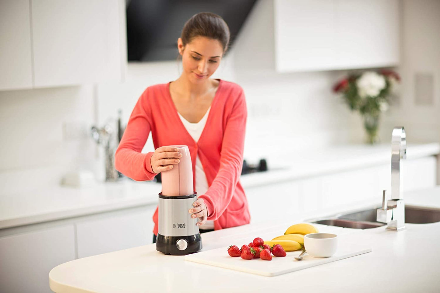 Russell Hobbs 23180 Nutri Boost Blender Steel, Multi Color, Black/Silver