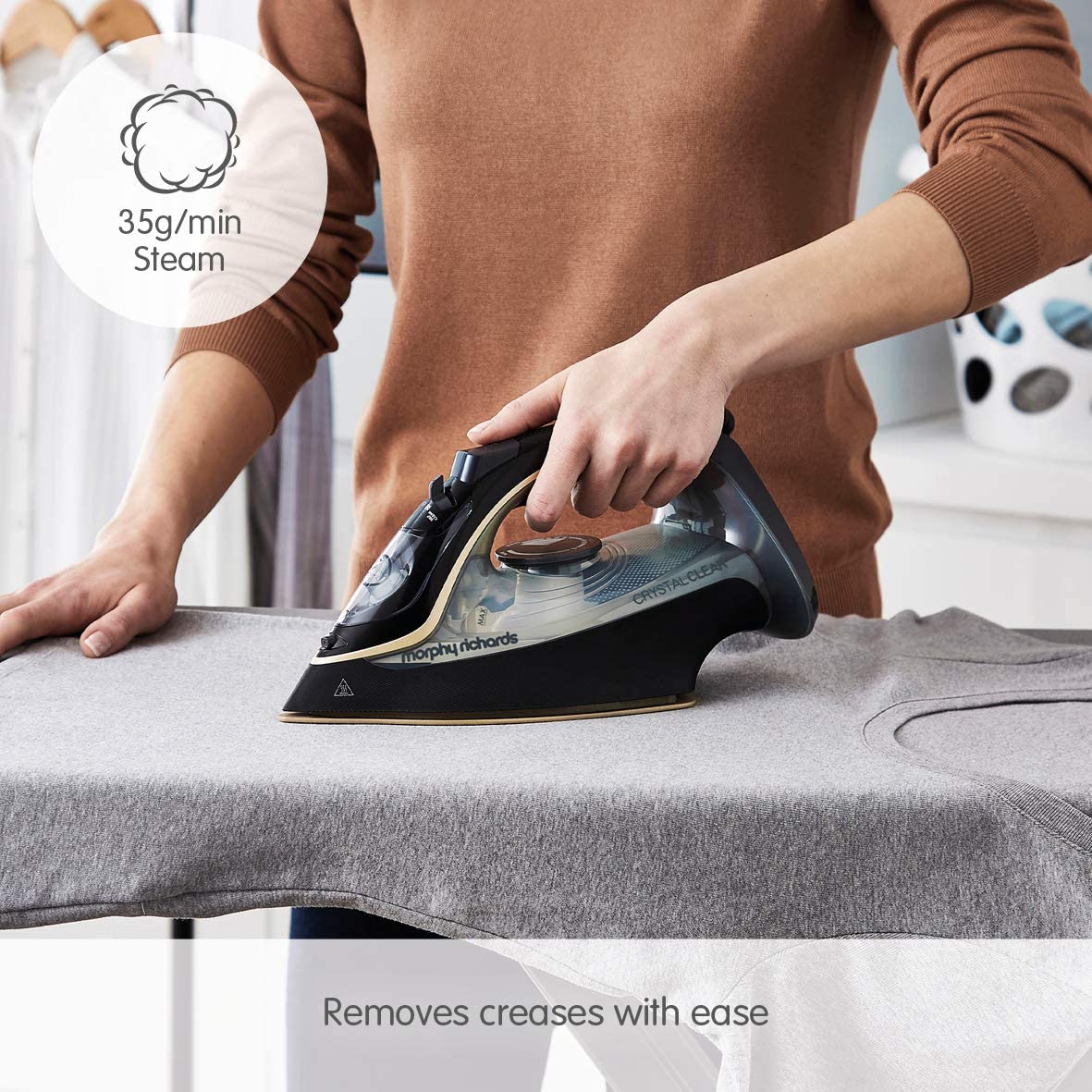 Morphy Richards 300302 Steam Iron Crystal Clear Water Tank 2400W Gold