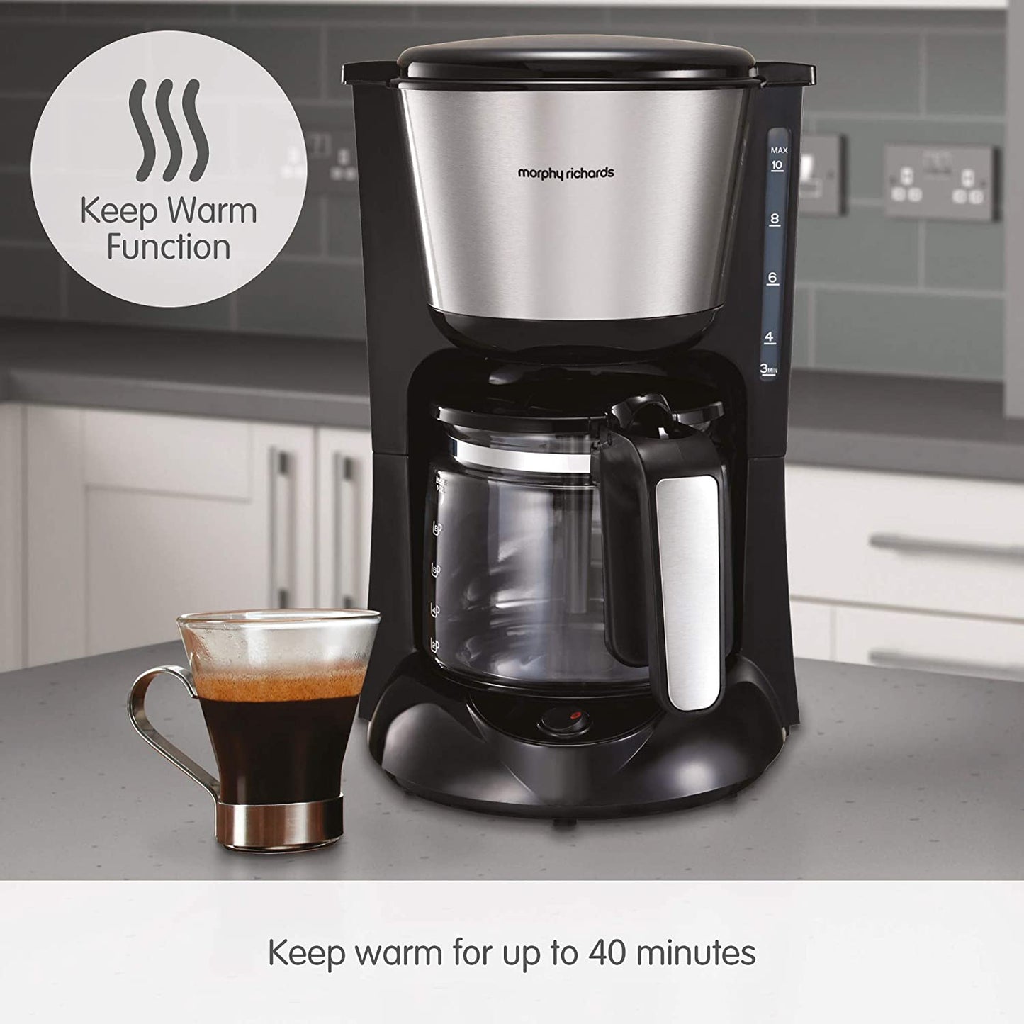 Morphy Richards 162501 Equip Filter Coffee Machine Black/Inox