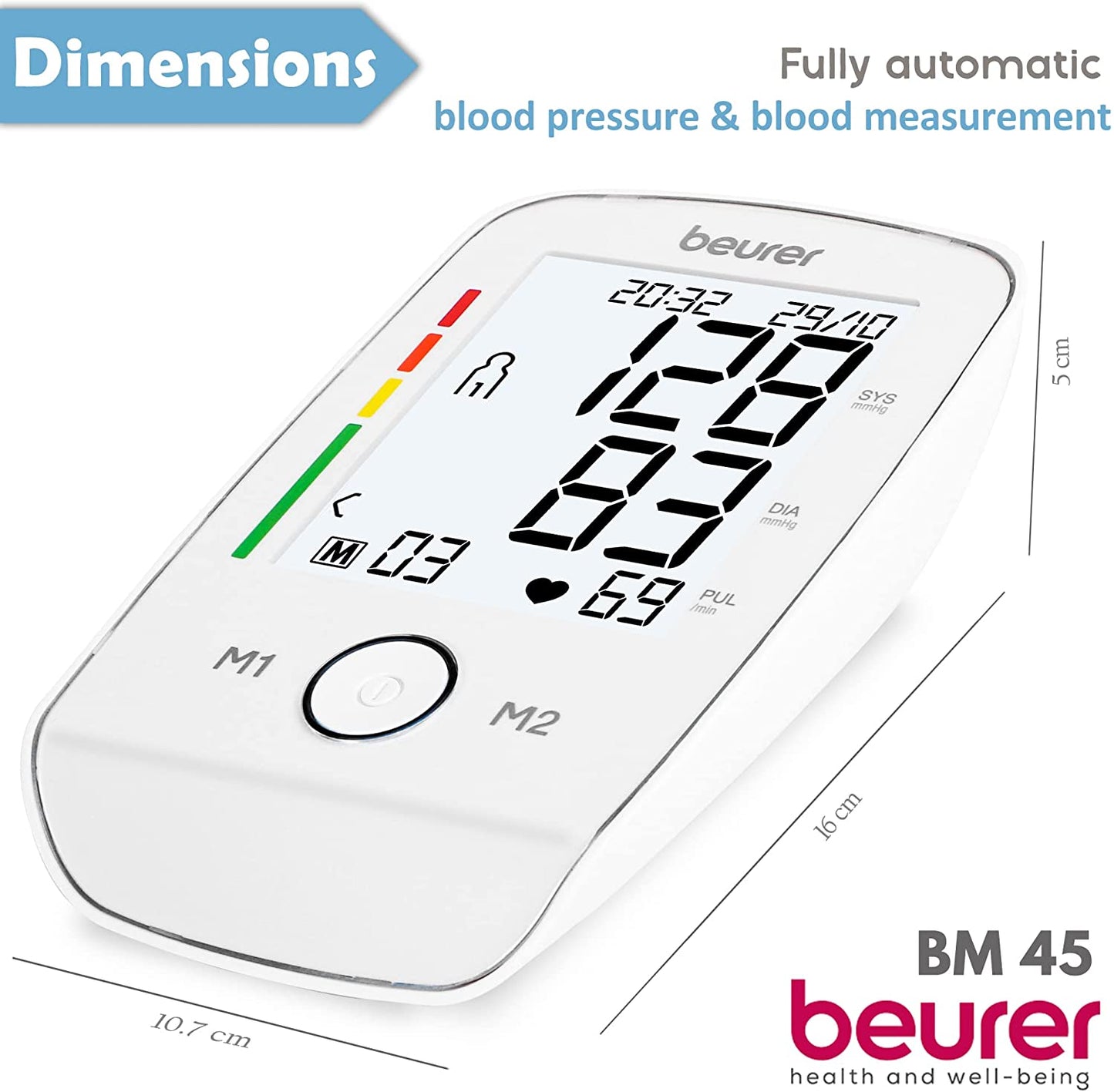 Beurer BM 45 Upper Arm Blood Pressure Monitor White