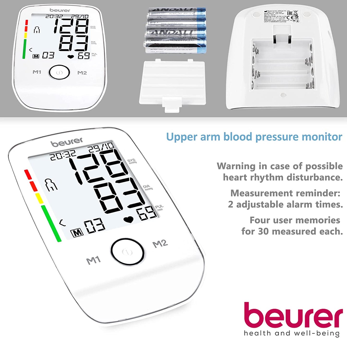 Beurer BM 45 Upper Arm Blood Pressure Monitor White
