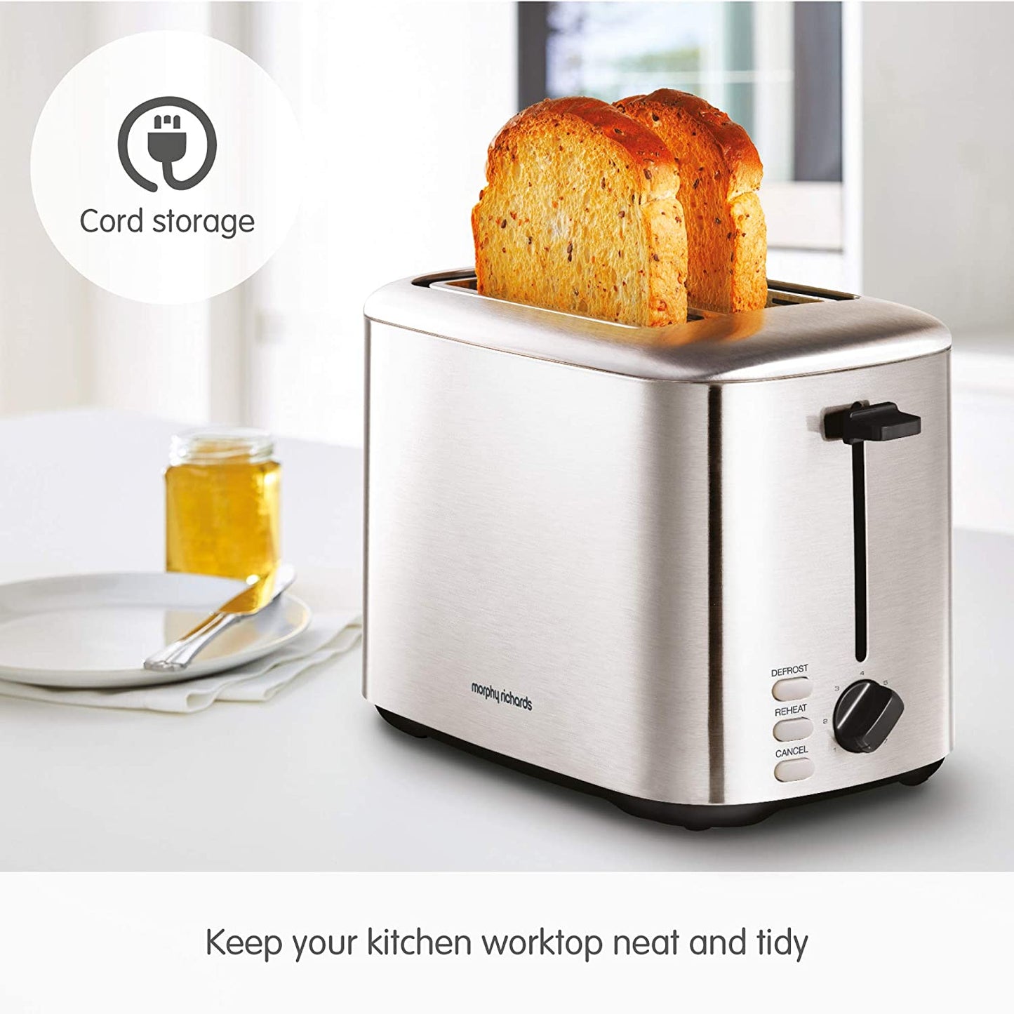 Morphy Richards 222067 Equip 2 Slice Toaster 800W Brushed