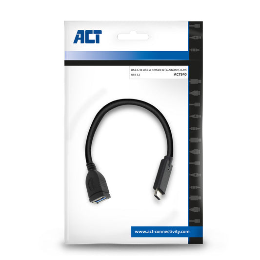 ACT AC7340 0.2m OTG USB-C TO USB-A M/F CABLE USB3.2 GEN1