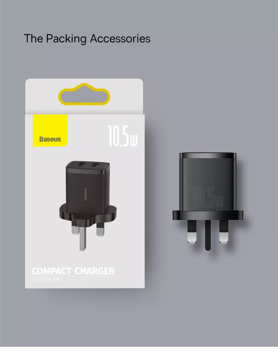 Baseus Charger Wall 2xUSBA 2.1A UK Black