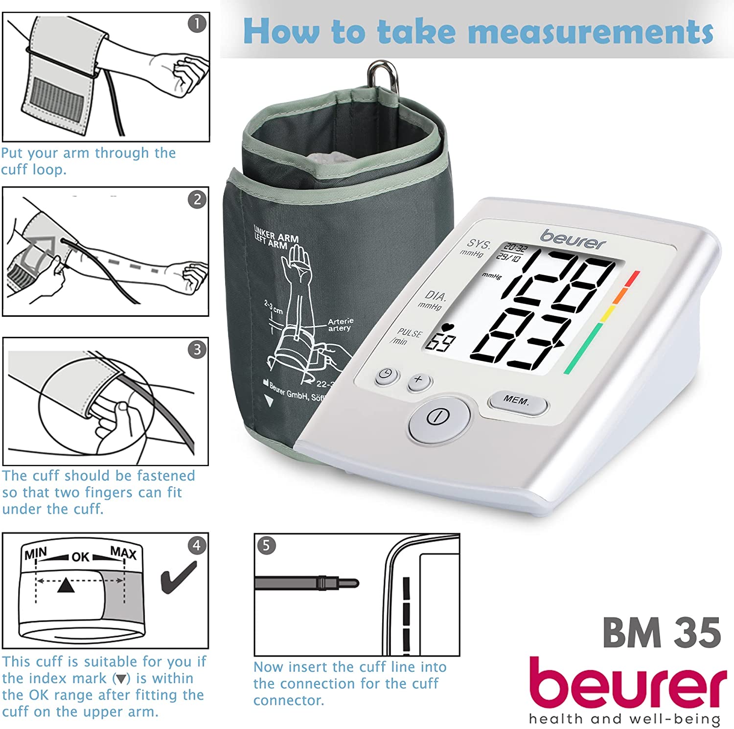 Beurer BM 35 Upper Arm Blood Pressure Monitor Silver – Rolls Technology Store - Cyprus Online Shop