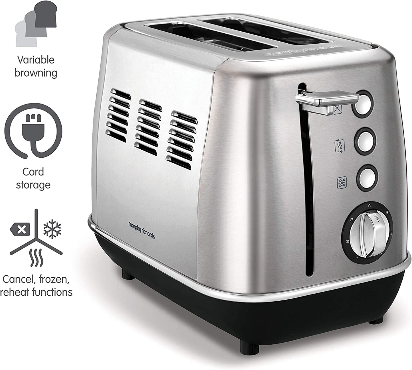 Morphy Richards 224406 Evoke 2 Slice Toaster 850W Brushed
