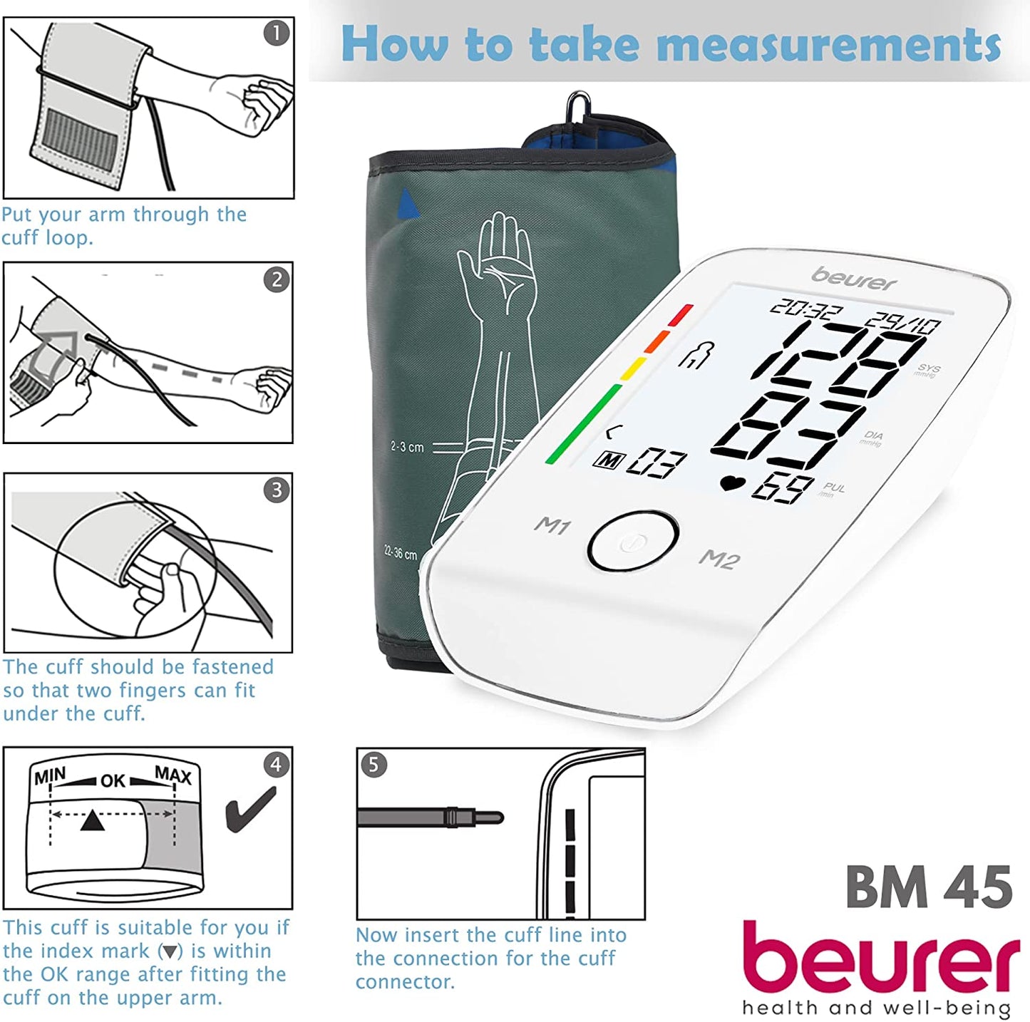 Beurer BM 45 Upper Arm Blood Pressure Monitor White