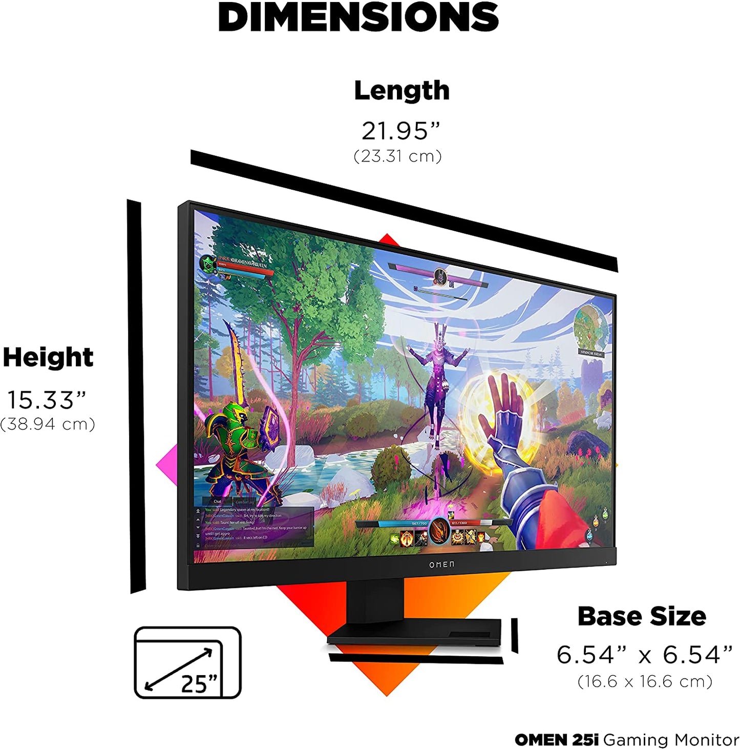 HP MONITOR 24.5'', 25i OMEN GAMING HOME