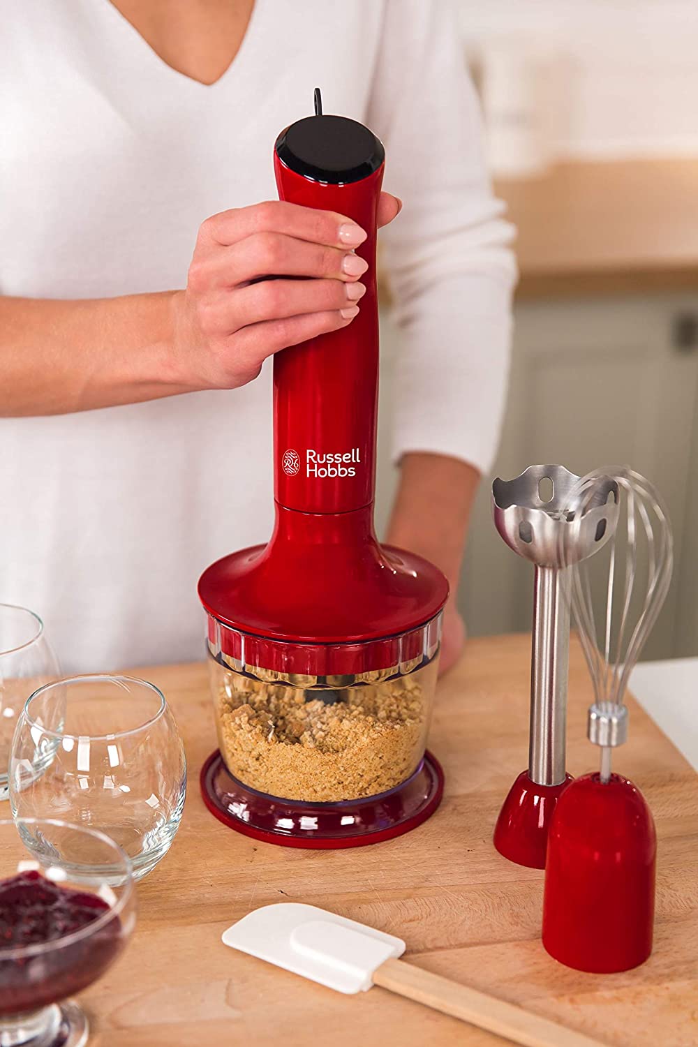 Russell Hobbs 24700 Rod Blender with Stainless Steel Rod 500W Red