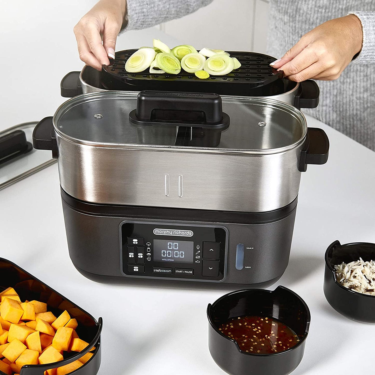 Morphy Richards 470006 Intellisteam Kitchen Food Steamer 1600W Stainless Steel