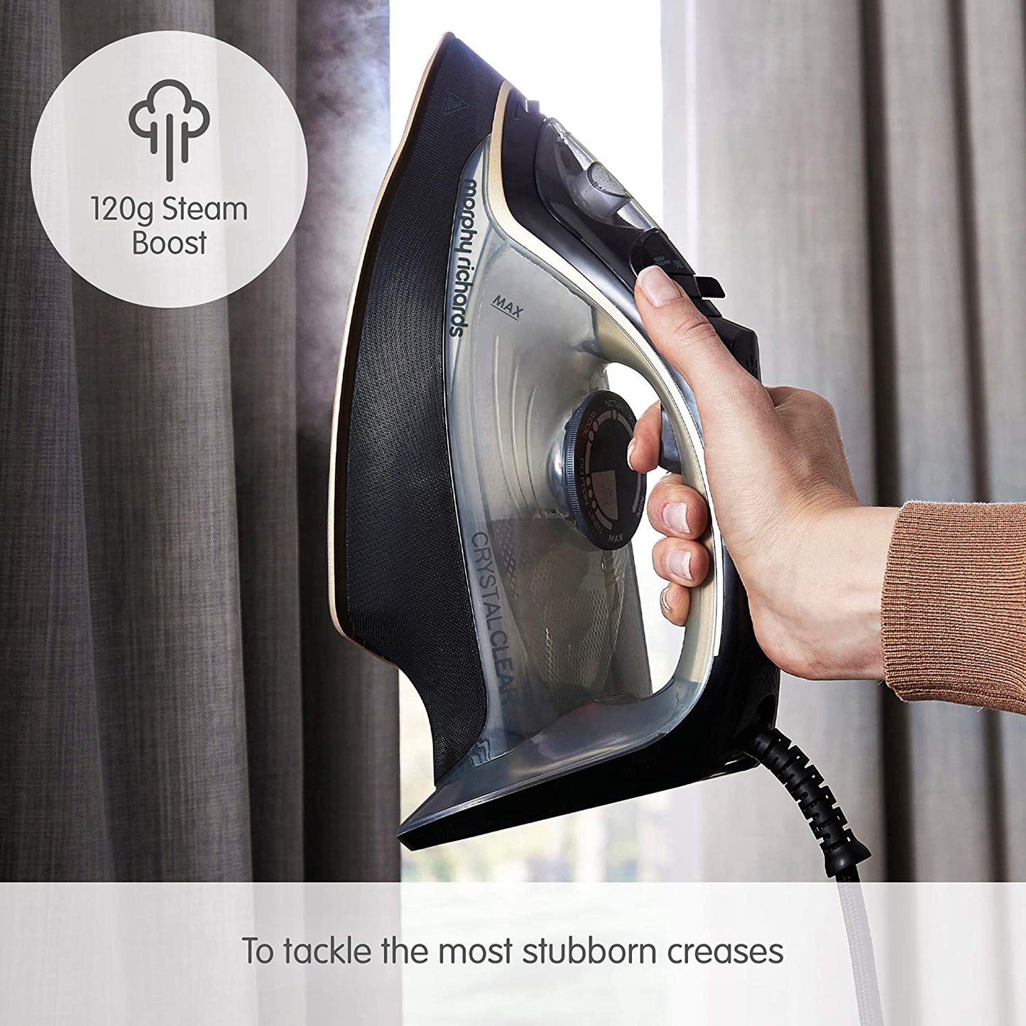 Morphy Richards 300302 Steam Iron Crystal Clear Water Tank 2400W Gold