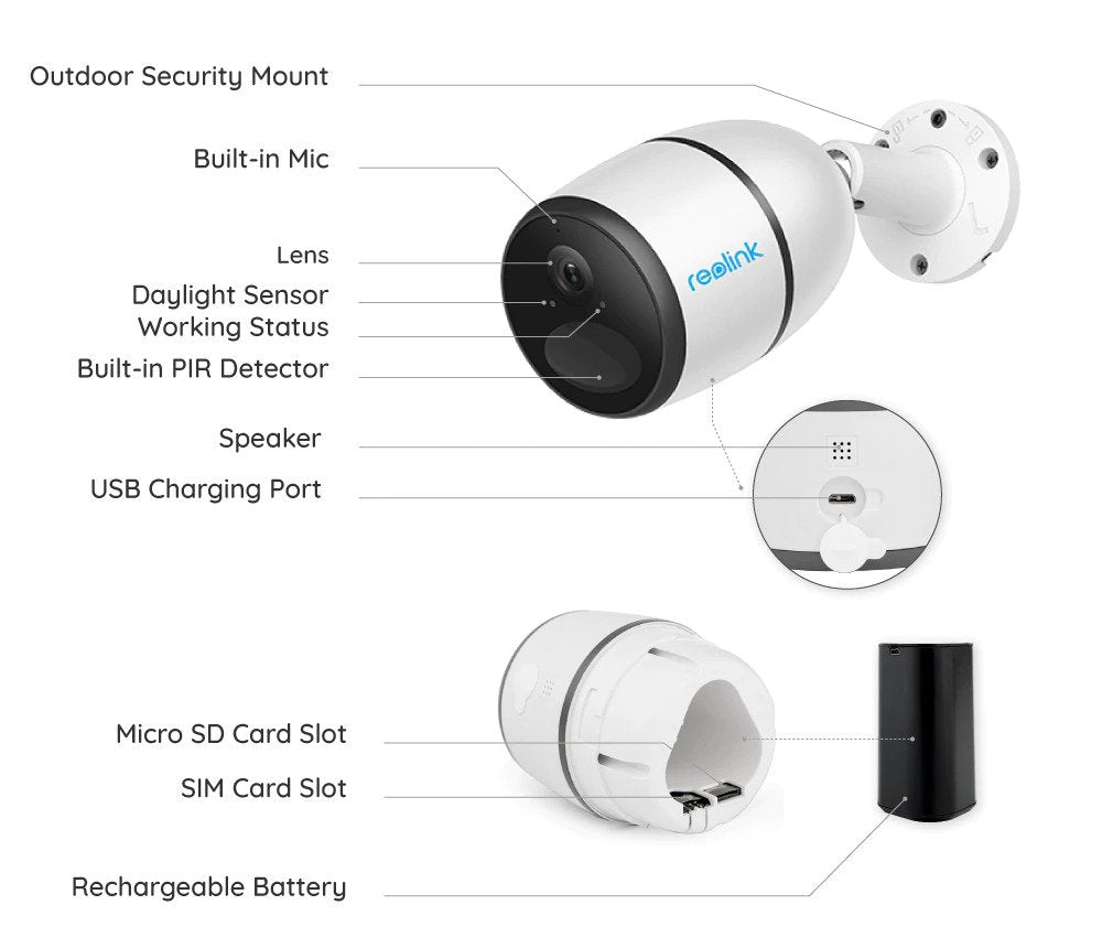 Reolink GO PLUS 4MP 4G/LTE Cloud IP OutdoorBattery Camera (Person/Vehicle Detection)