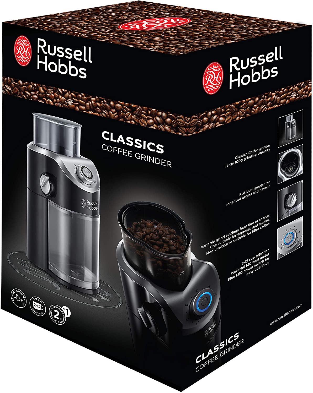 Russell Hobbs 23120 Classics Coffee Grinder Black