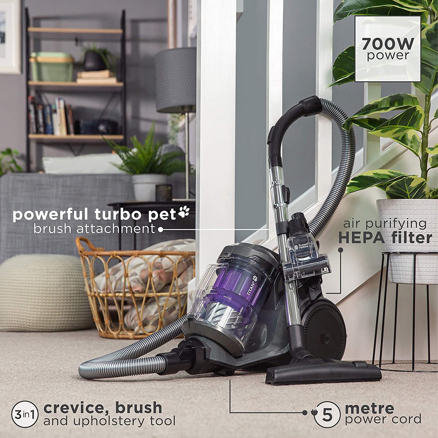 Russell Hobbs RHCV4601 TITAN2 PET 3L Cylinder Vacuum