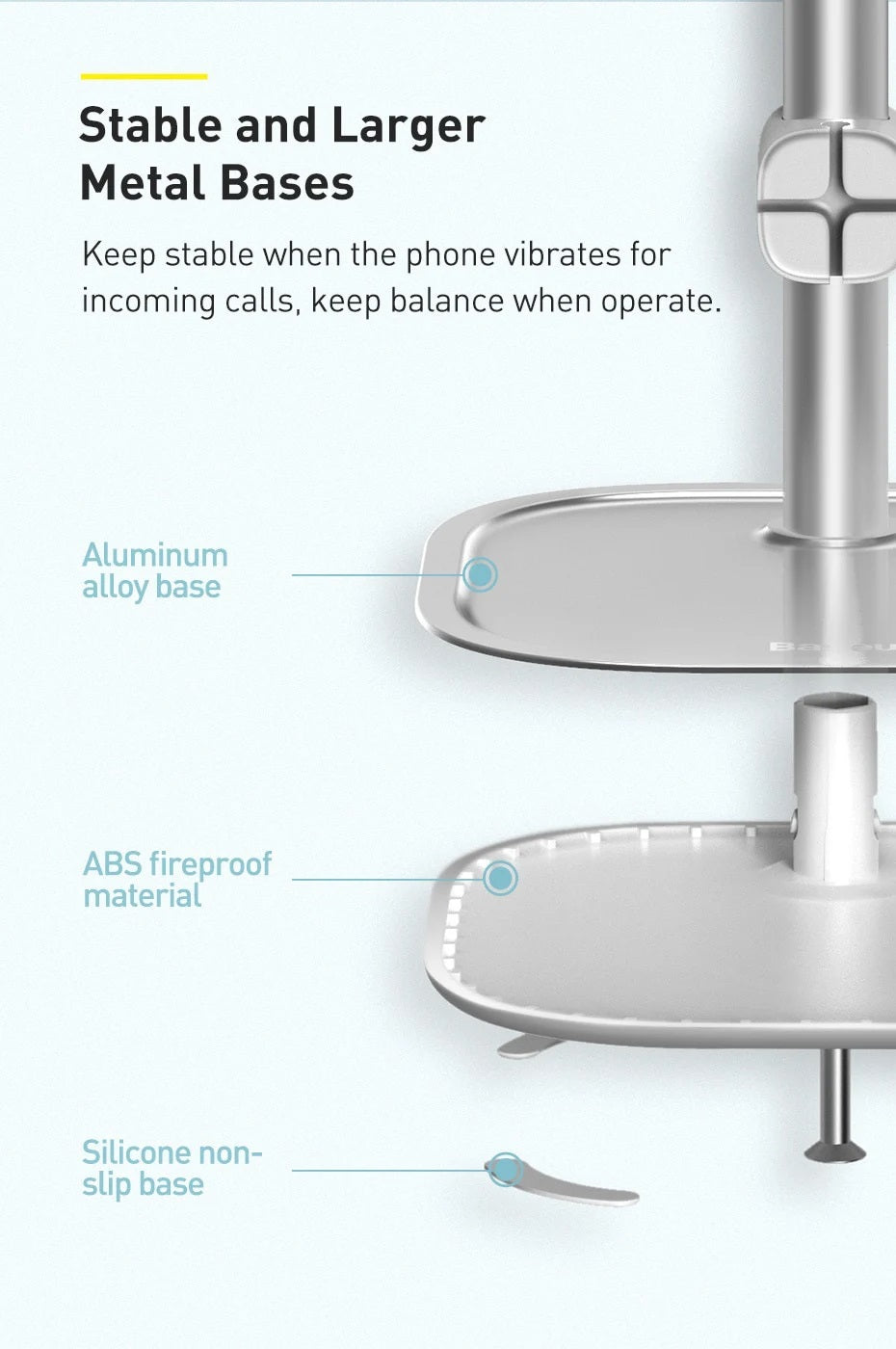 Baseus Telescopic Phone Holder With 15W Wireless Qi Charger