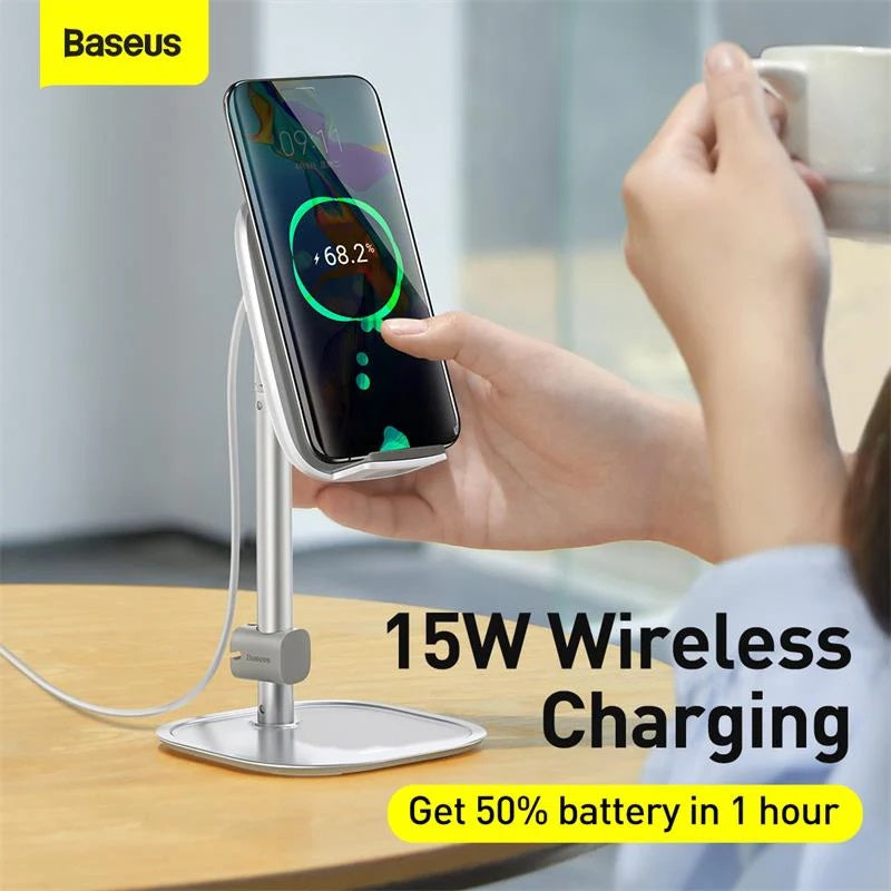 Baseus Telescopic Phone Holder With 15W Wireless Qi Charger