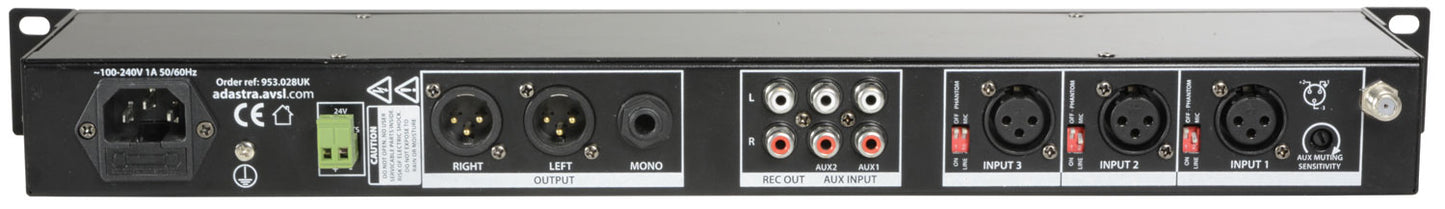 Adastra MM321 Rack Mixer BT/USB/FM 953.028UK