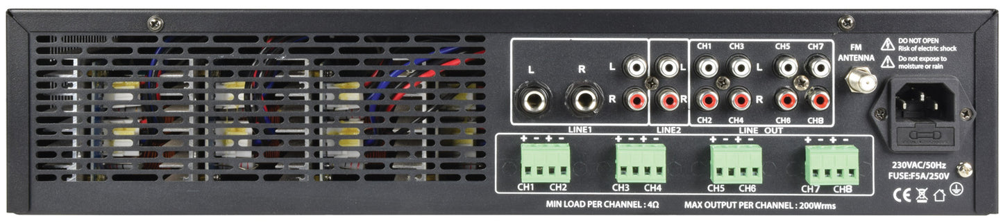 Adastra A8 Quad Stereo Amplfier 8x200W 953.408UK