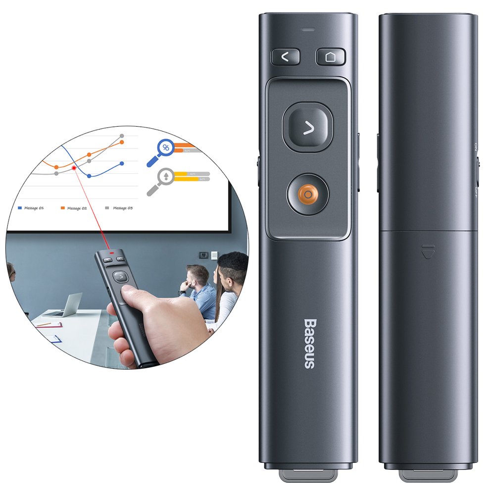 Baseus OrangeDot Wireless Laser Presenter Grey