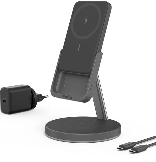 Anker PowerWave Mag-Go 2-in-1 5K Magnetic Powerbank And Wireless Stand 5000mAh Black