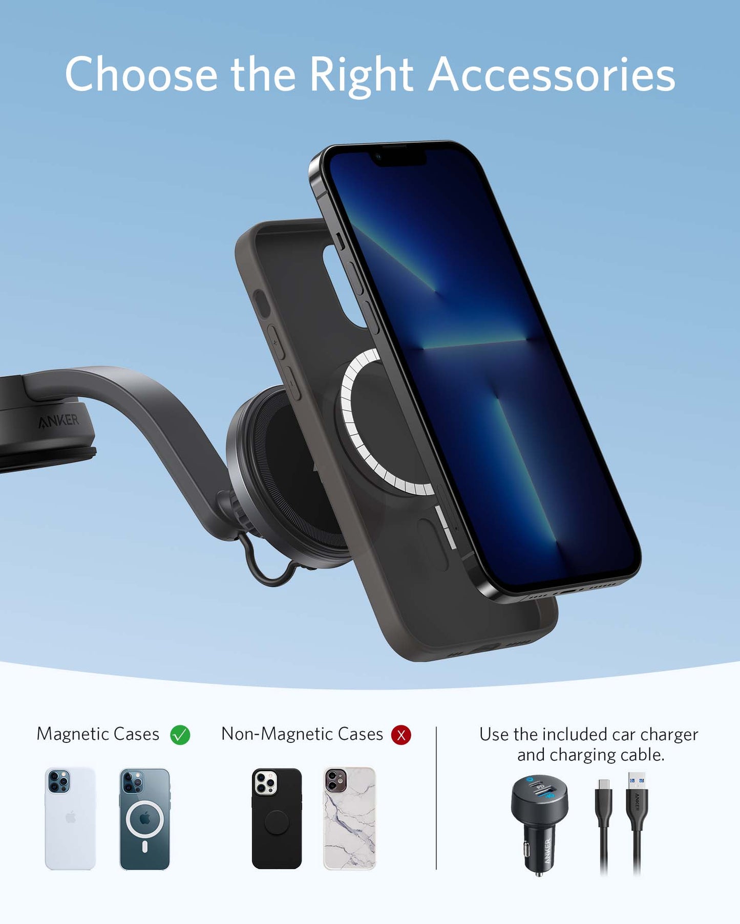 Anker PowerWave Mag-Go Car Wireless Charging Kit